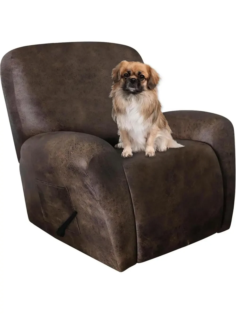 ANARACHON Leather Like Recliner Chair Covers Heavy Duty, 4 Pieces Lazy Boy Brown